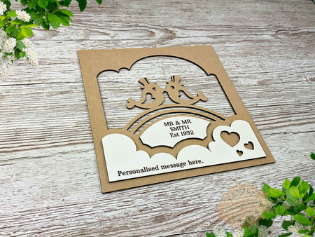 Love Birds Box Frame Insert Mr & Mr