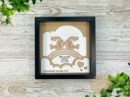 Personalised Box Frame Insert Mrs & Mrs - Box Frame Example