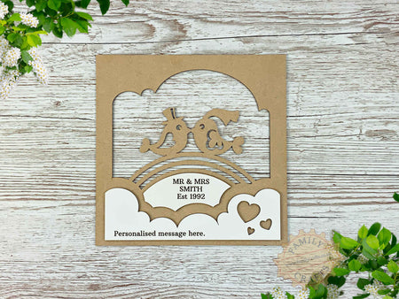 Love Birds Box Frame Insert Mr & Mrs