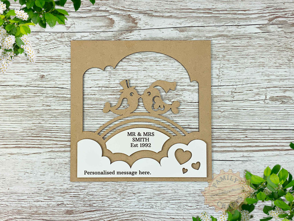 Love Birds Box Frame Insert Mr & Mrs