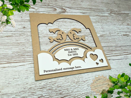 Love Birds Box Frame Insert Mrs & Mrs