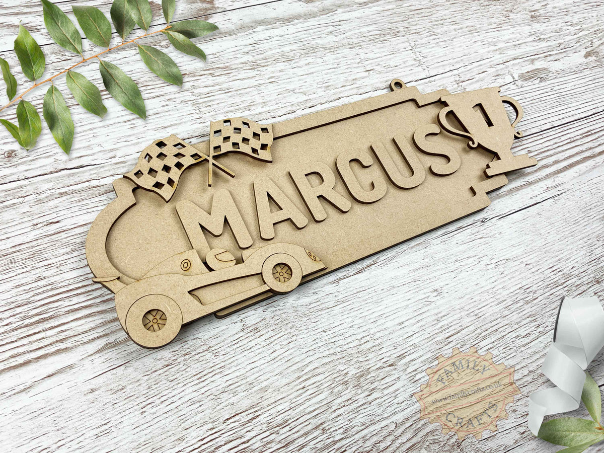 Personalised Racing Car Name Sign