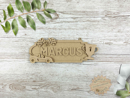 Racing Car Door Sign