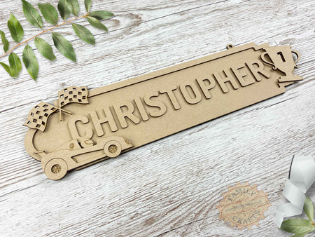 Personalised Racing Car Door Sign