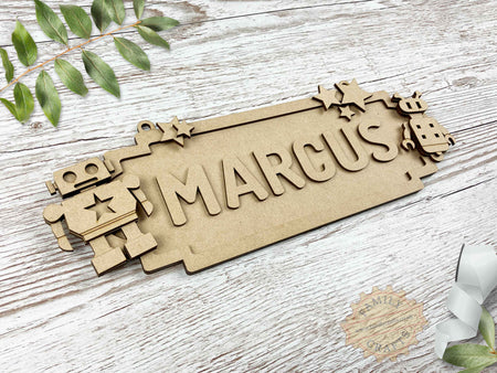 Personalised Robot Name Sign 
