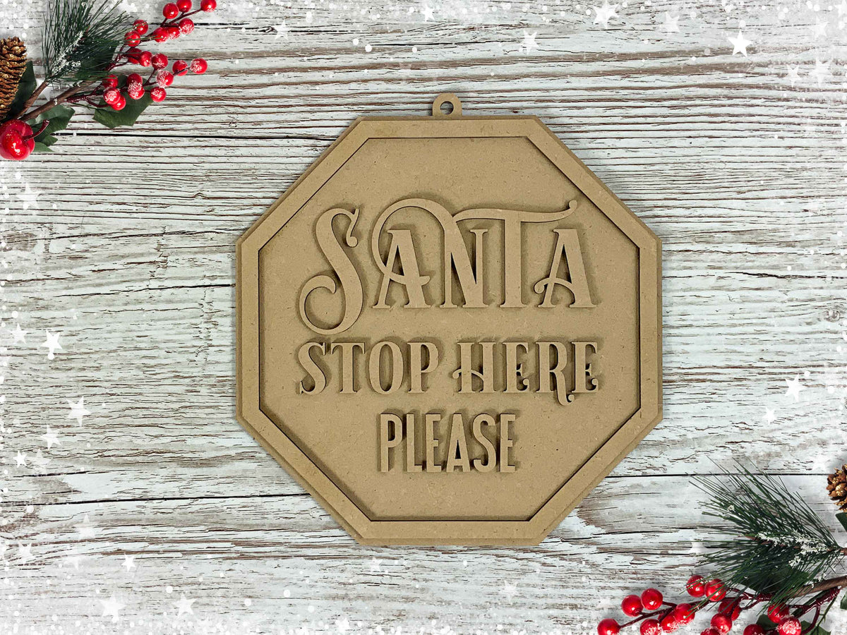 Whimsical Santa Welcome Holiday Sign