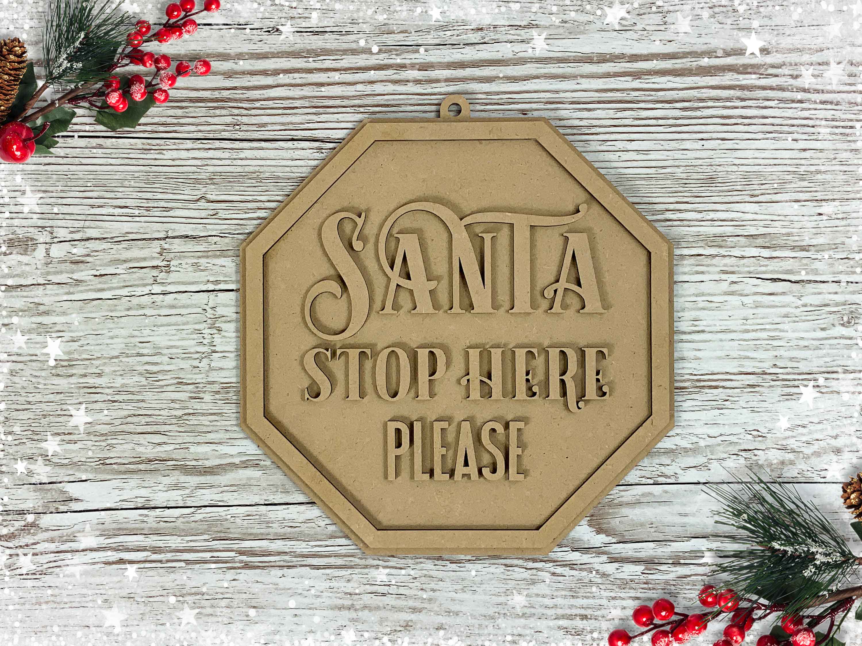 Whimsical Santa Welcome Holiday Sign