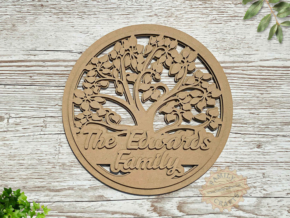 Personalised Layered 3D Tree of Life Family Tree
