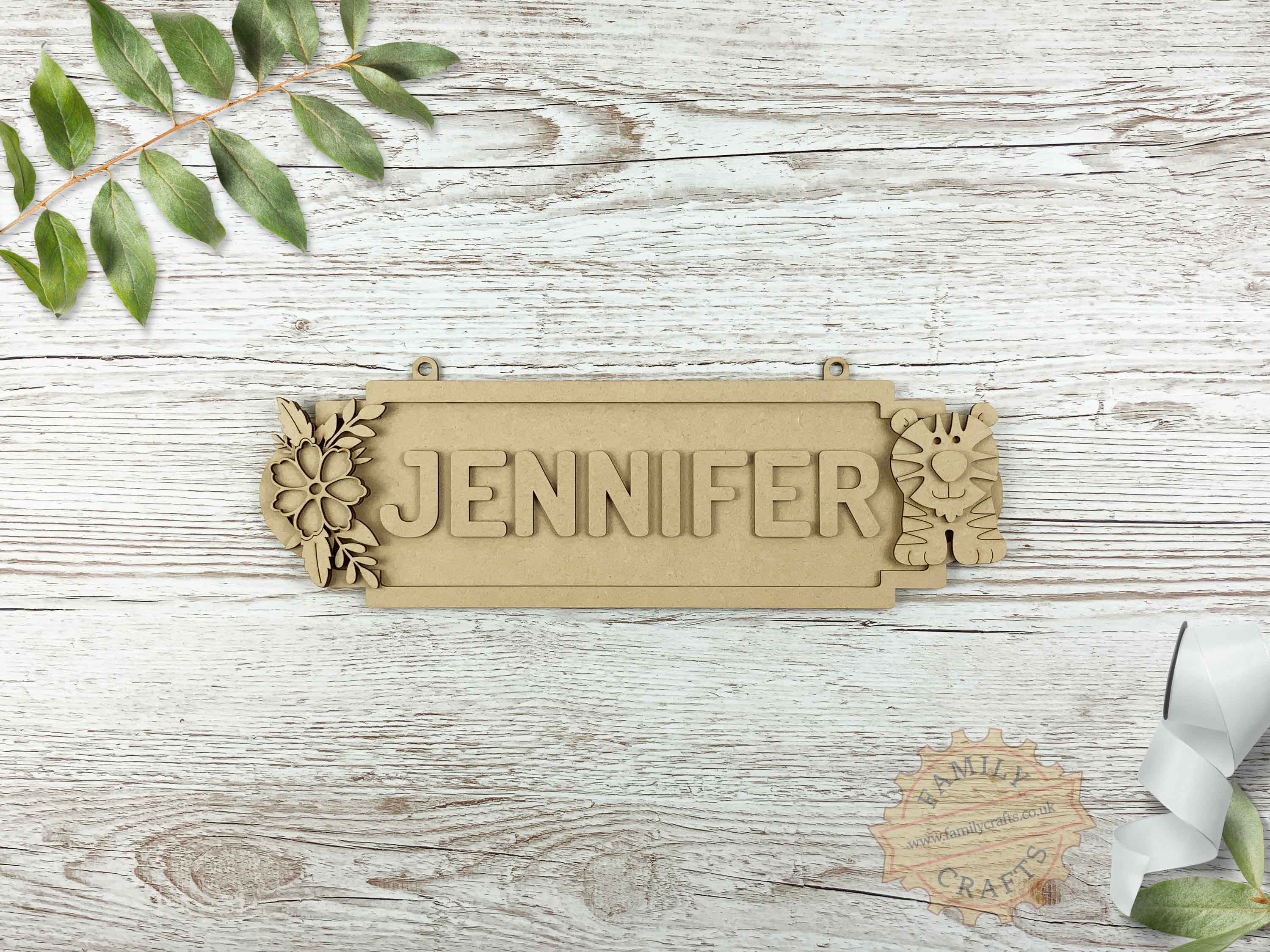 Tiger Themed Kids Door Sign