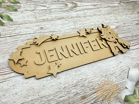 Girl's Unicorn Name Sign